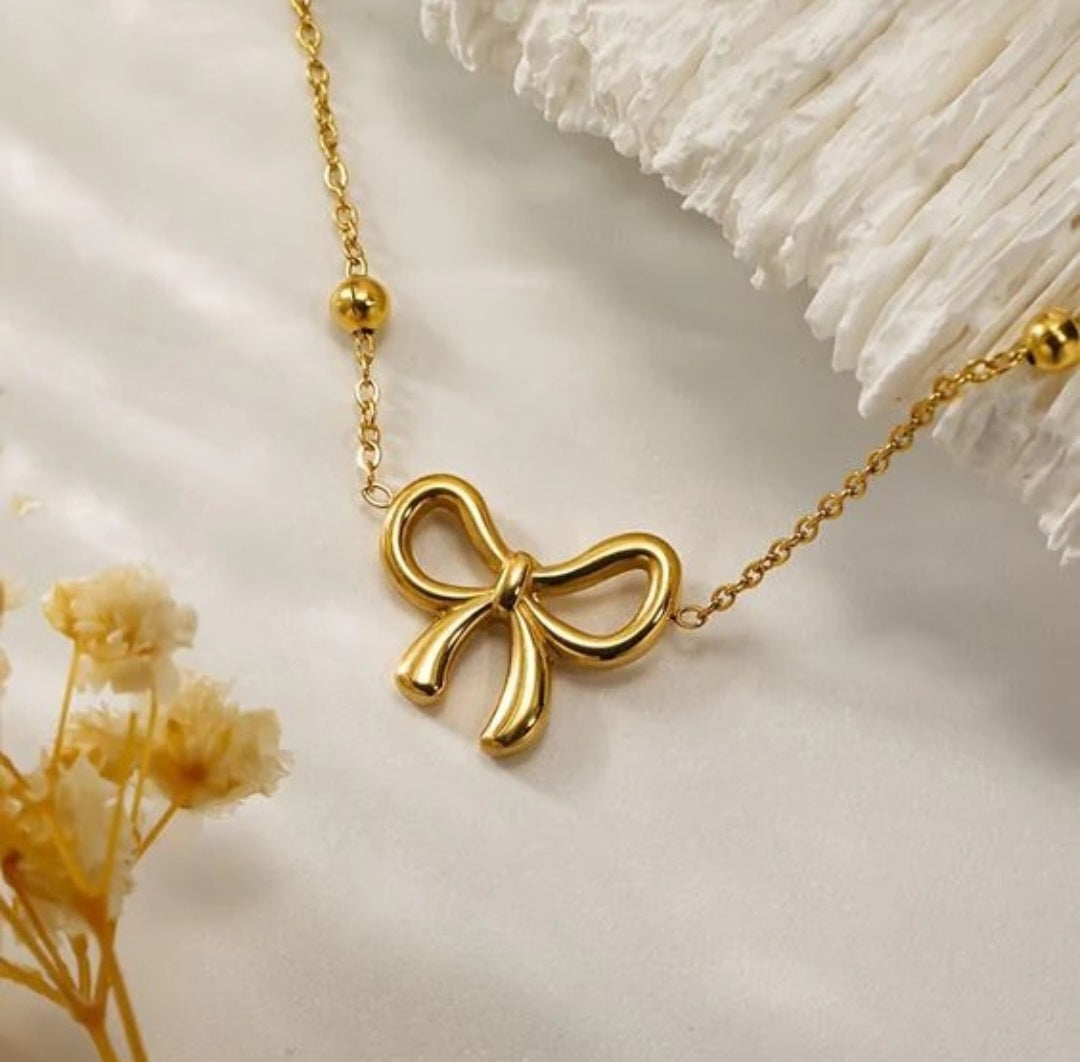Bow Pendant Necklace | Anti Tarnish - Stainless Steel