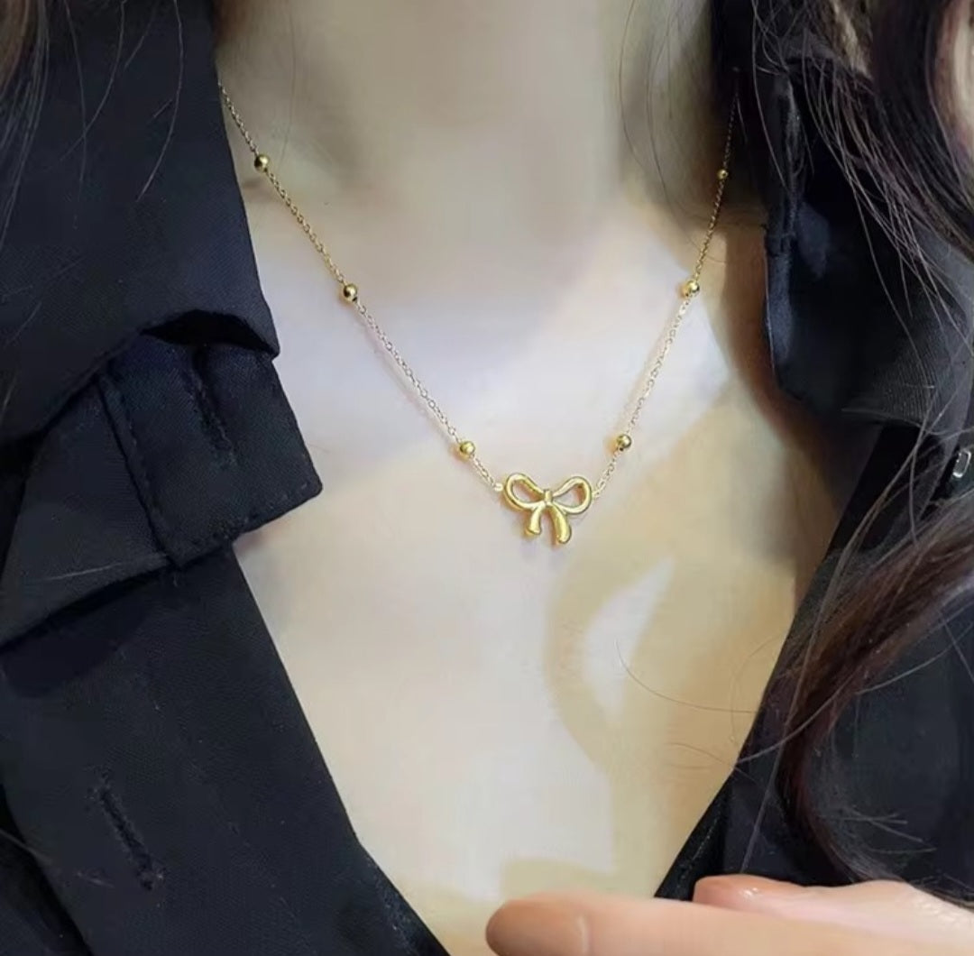 Bow Pendant Necklace | Anti Tarnish - Stainless Steel