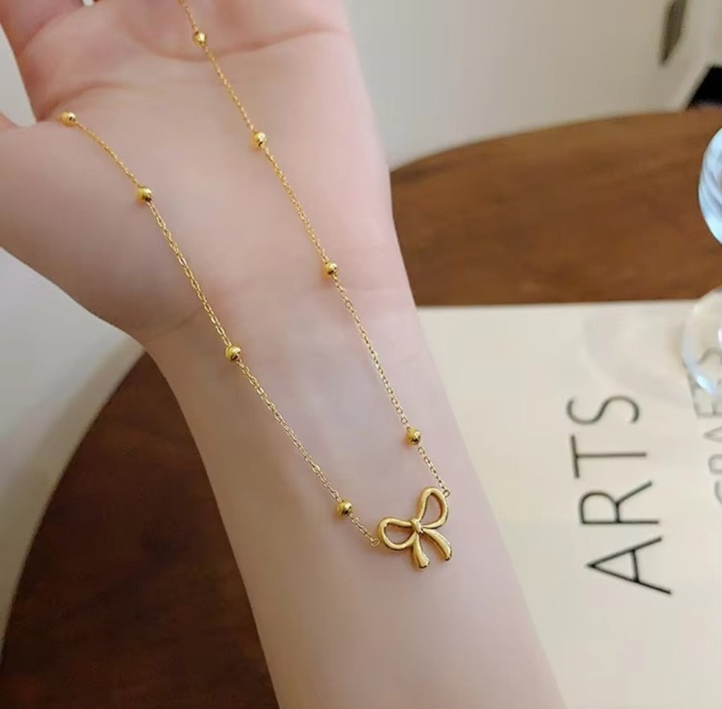 Bow Pendant Necklace | Anti Tarnish - Stainless Steel