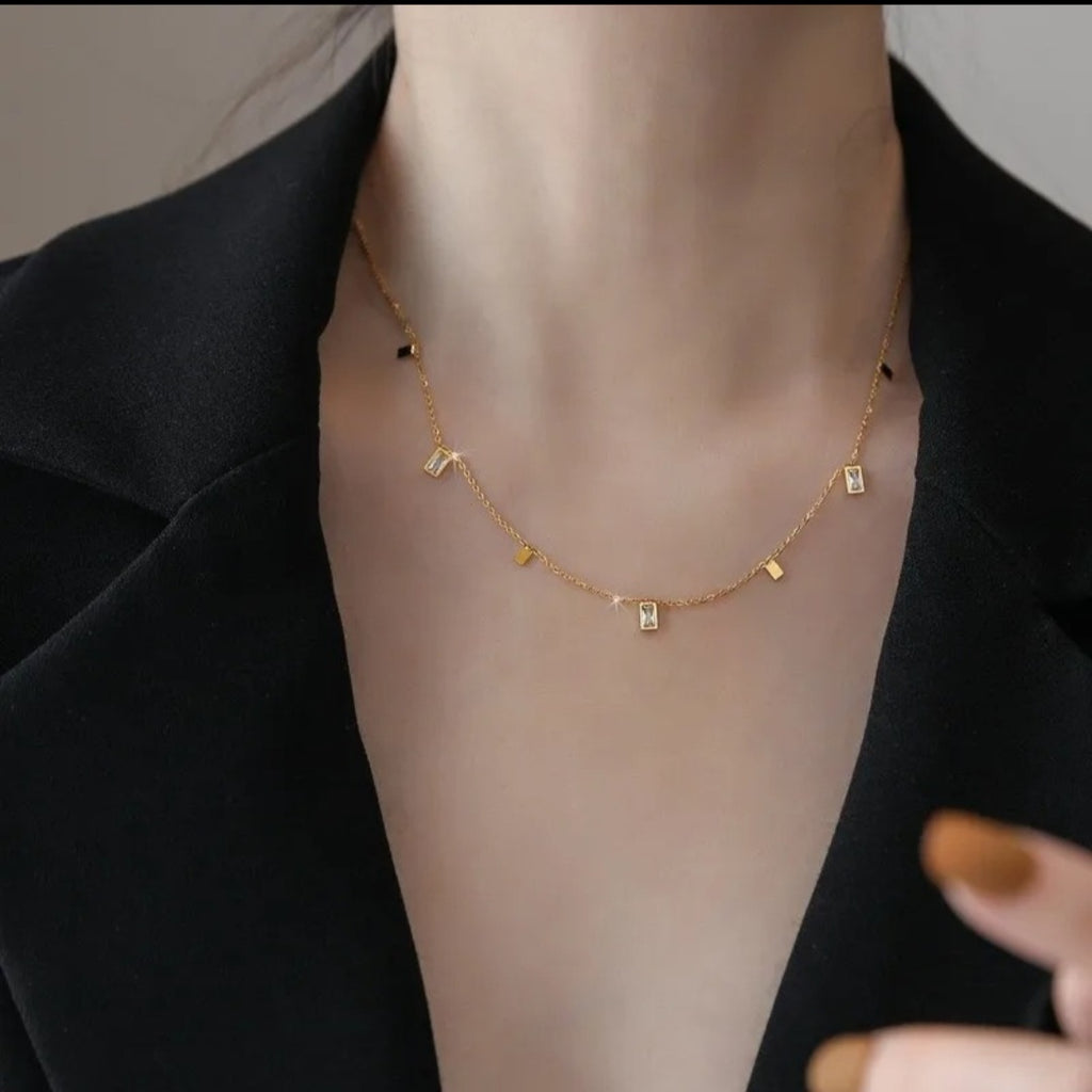 Crystal Charm Necklace | Anti Tarnish - Stainless Steel