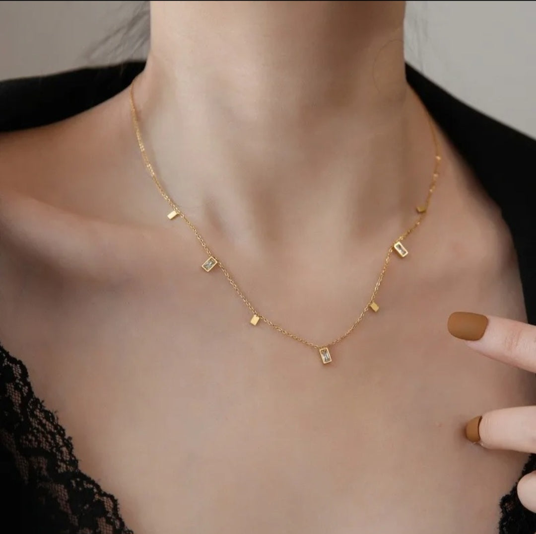 Crystal Charm Necklace | Anti Tarnish - Stainless Steel
