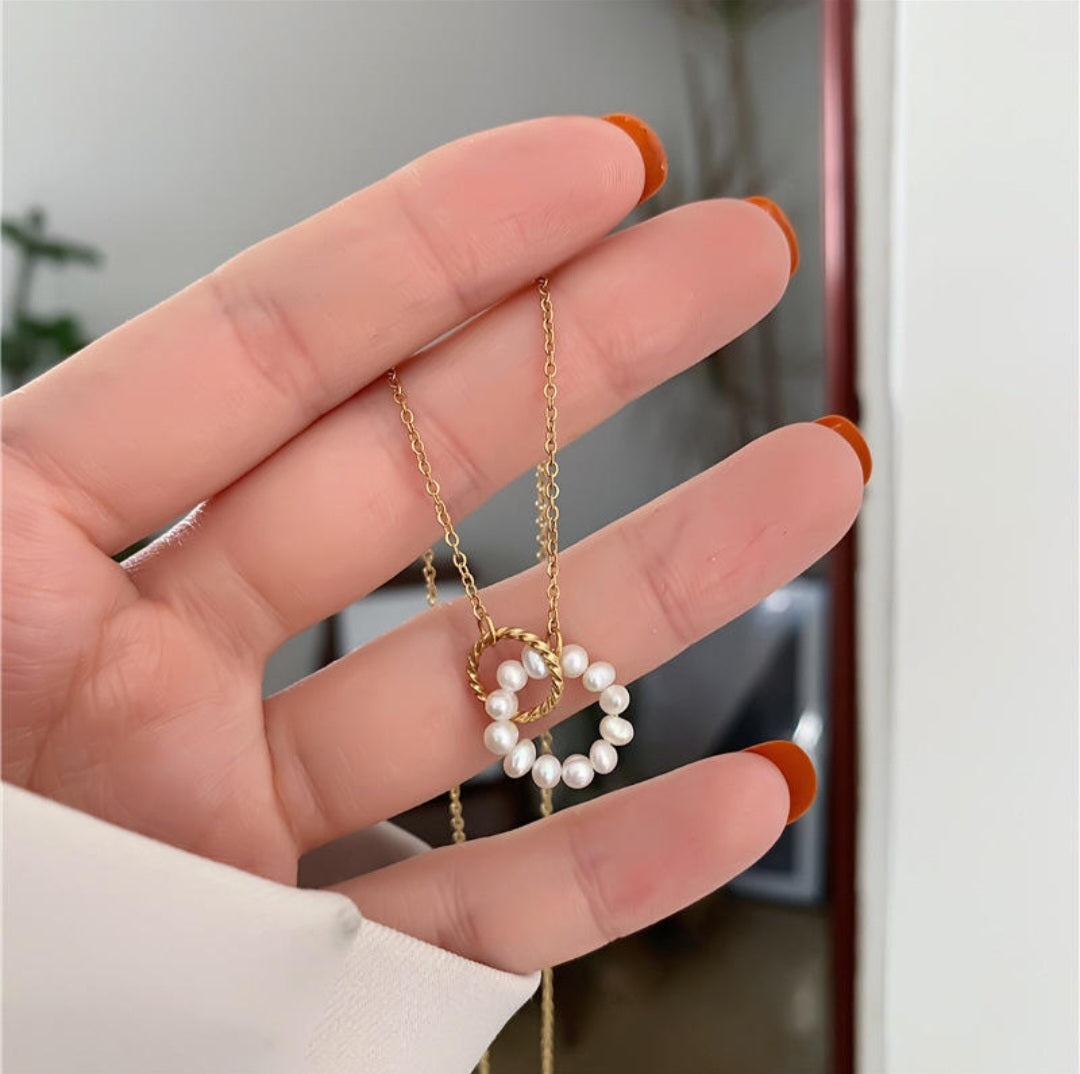 Pearl Heart Pendant Necklace | Anti Tarnish - Stainless Steel