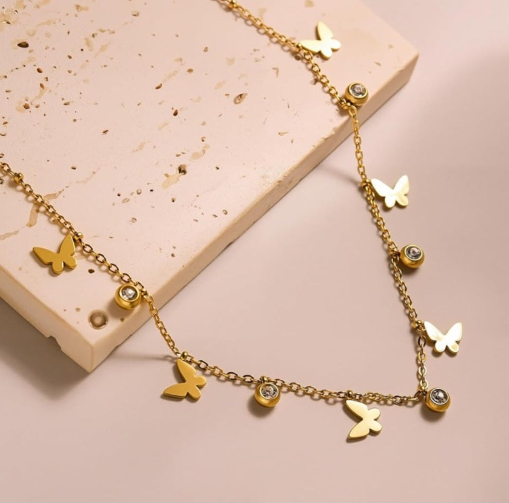 Butterfly Charm Necklace | Anti Tarnish - Stainless Steel