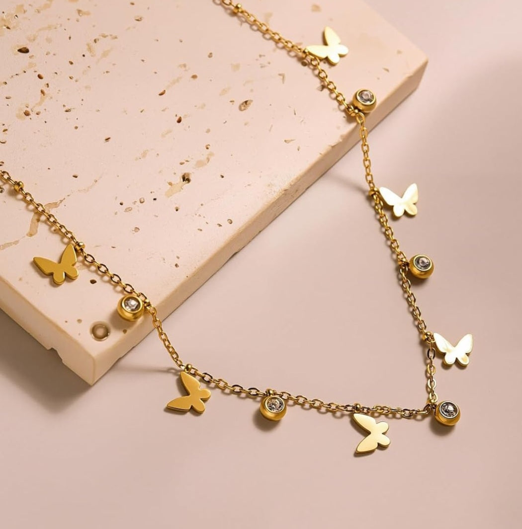 Butterfly Charm Necklace | Anti Tarnish - Stainless Steel
