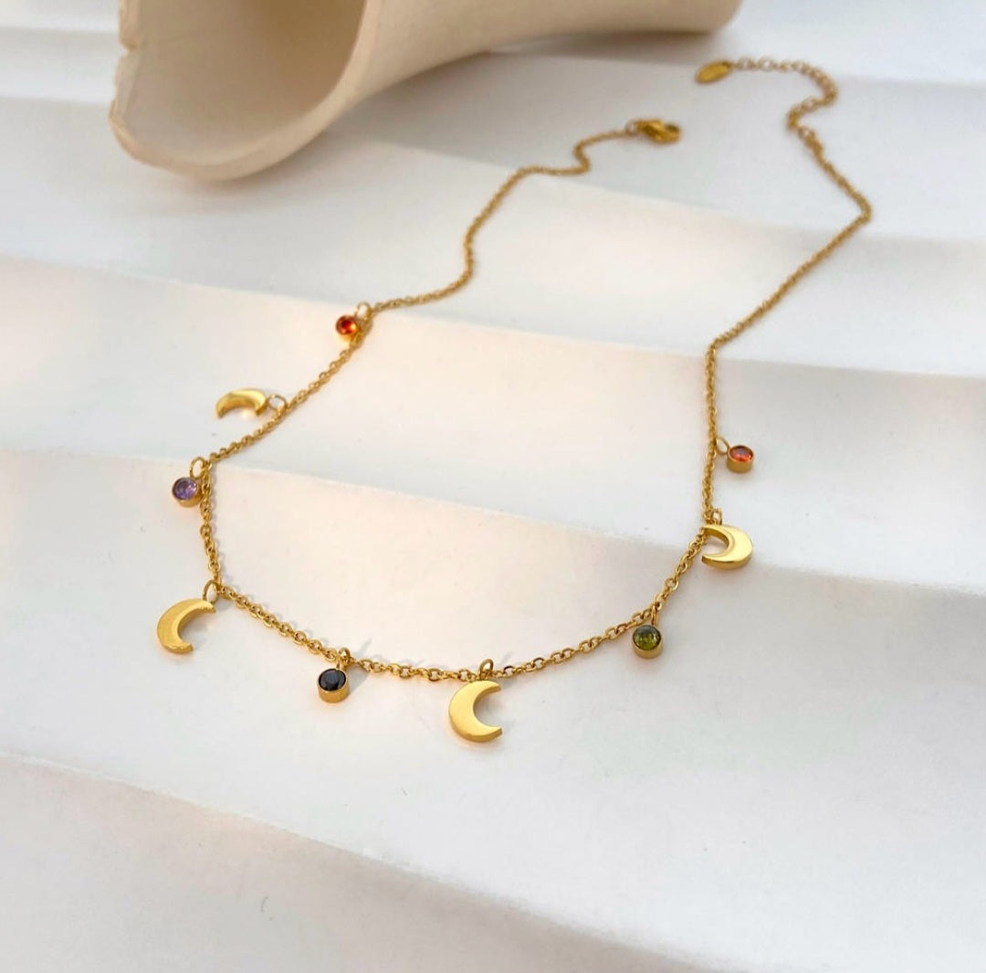 Moon Charm Necklace | Anti Tarnish - Stainless Steel