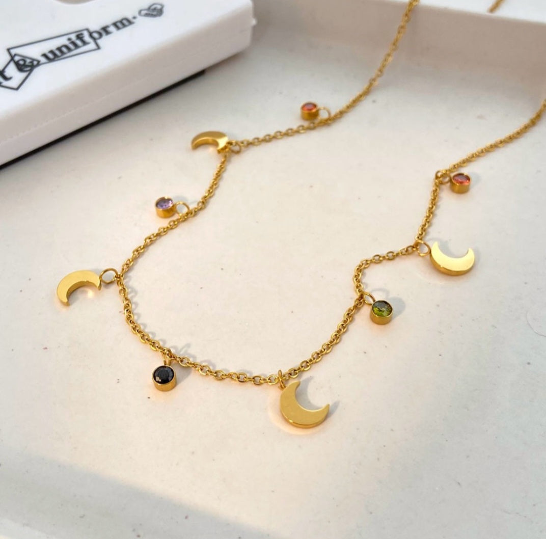 Moon Charm Necklace | Anti Tarnish - Stainless Steel