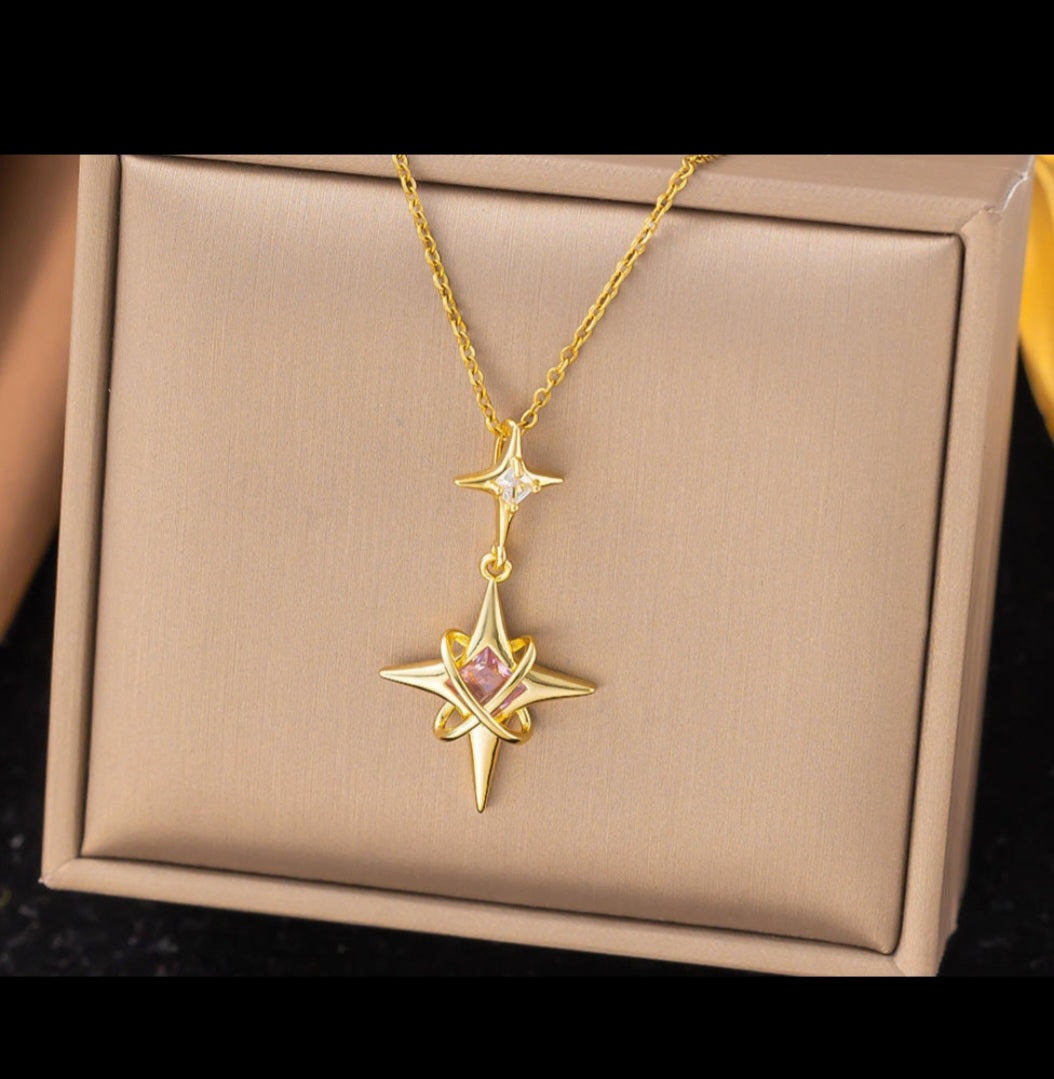 Celestial Star Pendant Necklace | Anti Tarnish - Stainless Steel