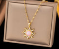 Celestial Sun Pendant Necklace - Anti Tarnish - Stainless Steel