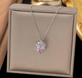 Crowned Heart Necklace - Anti Tarnish - Stainless Steel