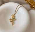 Rose Bloom Necklace - Anti Tarnish - Stainless Steel