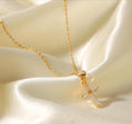 Crystal Cross Necklace - Anti Tarnish - Stainless Steel