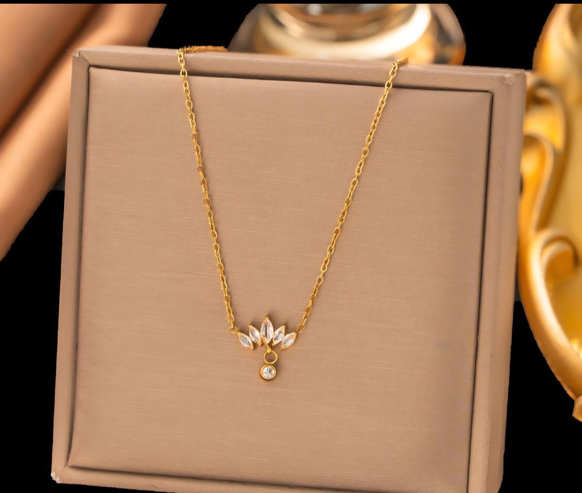 Crystal Bloom Pendant Necklace | Anti Tarnish - Stainless Steel