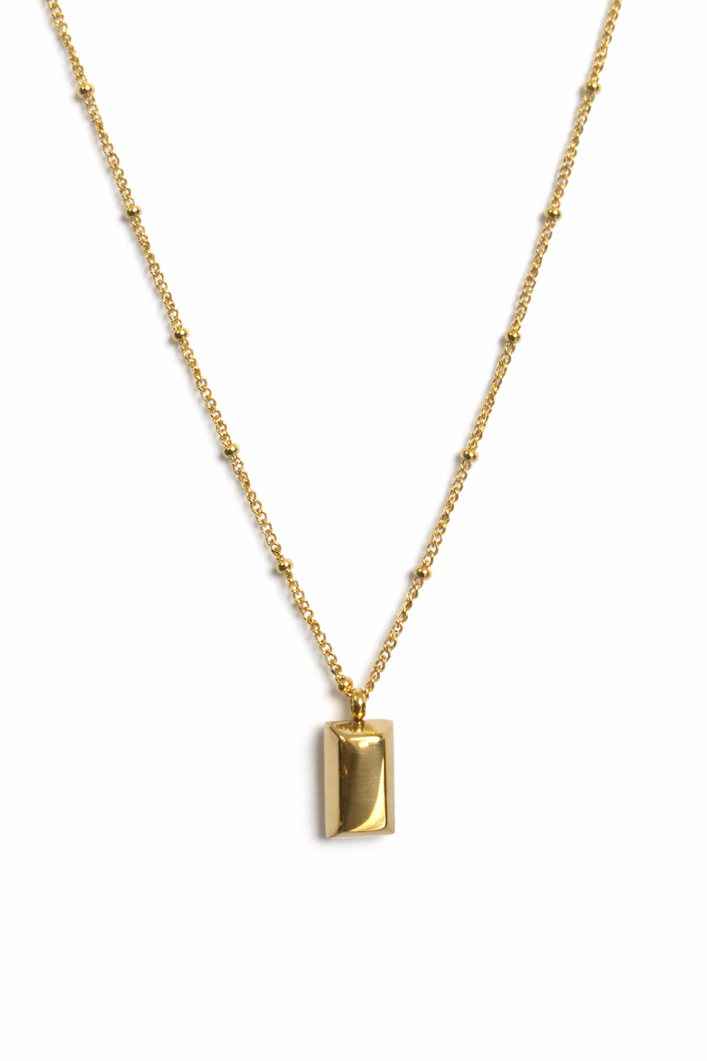 Minimal Rectangular Bar Pendant Necklace – Gold Tone Elegant Chain | Anti Tarnish Stainless Steel